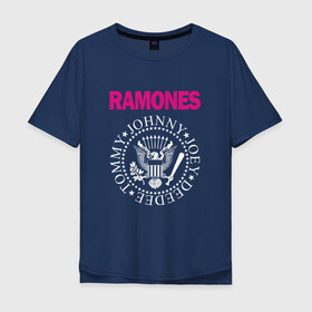 Мужская футболка хлопок Oversize с принтом ramones в Санкт-Петербурге, 100% хлопок | свободный крой, круглый ворот, “спинка” длиннее передней части | misfits | punk | ramones | панк | рок