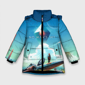 Зимняя куртка для девочек 3D с принтом No Man’s Sky - Atlas Rises в Санкт-Петербурге, ткань верха — 100% полиэстер; подклад — 100% полиэстер, утеплитель — 100% полиэстер. | длина ниже бедра, удлиненная спинка, воротник стойка и отстегивающийся капюшон. Есть боковые карманы с листочкой на кнопках, утяжки по низу изделия и внутренний карман на молнии. 

Предусмотрены светоотражающий принт на спинке, радужный светоотражающий элемент на пуллере молнии и на резинке для утяжки. | no man sky | no mans sky | no man’s sky | no man’s sky next