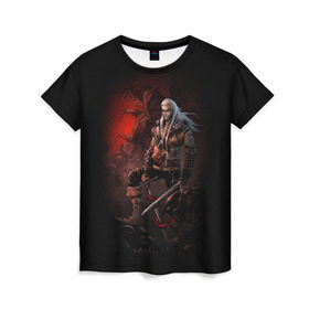 Женская футболка 3D с принтом The Witcher в Санкт-Петербурге, 100% полиэфир ( синтетическое хлопкоподобное полотно) | прямой крой, круглый вырез горловины, длина до линии бедер | witcher | ведьмак | геральт