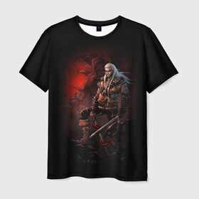 Мужская футболка 3D с принтом The Witcher в Санкт-Петербурге, 100% полиэфир | прямой крой, круглый вырез горловины, длина до линии бедер | witcher | ведьмак | геральт