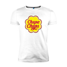 Мужская футболка премиум с принтом Chupa-Chups в Санкт-Петербурге, 92% хлопок, 8% лайкра | приталенный силуэт, круглый вырез ворота, длина до линии бедра, короткий рукав | Тематика изображения на принте: chupa | chupa chups