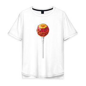 Мужская футболка хлопок Oversize с принтом Chupa-Chups в Санкт-Петербурге, 100% хлопок | свободный крой, круглый ворот, “спинка” длиннее передней части | Тематика изображения на принте: 