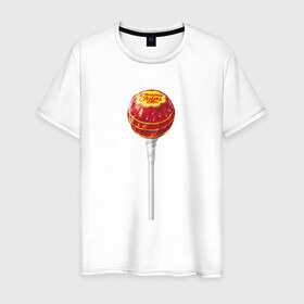 Мужская футболка хлопок с принтом Chupa-Chups в Санкт-Петербурге, 100% хлопок | прямой крой, круглый вырез горловины, длина до линии бедер, слегка спущенное плечо. | Тематика изображения на принте: 