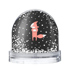 Водяной шар с принтом Лисичка и Снежки в Санкт-Петербурге, Пластик | Изображение внутри шара печатается на глянцевой фотобумаге с двух сторон | Тематика изображения на принте: fox | зима | лис | лиса | лисы | снег | снежок