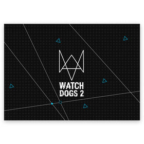 Поздравительная открытка с принтом WATCH DOGS 2 в Санкт-Петербурге, 100% бумага | плотность бумаги 280 г/м2, матовая, на обратной стороне линовка и место для марки
 | action | ct os | ded sec | fox | gamer | hacker | player | watch dogs | watch dogs 2 | знак лиса | хакер