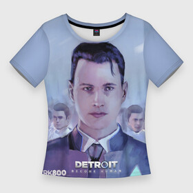 Женская футболка 3D Slim с принтом Detroit become human в Санкт-Петербурге,  |  | connor | cyberlife | detroit become human | deviant | kara | markus | ps4 | rk800 |  detroit: become human | детроит | детроит: стать человеком | игры | кара | коннор | конор | кэра | маркус | пиратs | эксклюзив