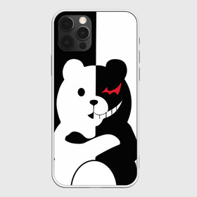 Чехол для iPhone 12 Pro с принтом MONOKUMA | МОНОКУМА в Санкт-Петербурге, силикон | область печати: задняя сторона чехла, без боковых панелей | anime | bear | black  white | minomi | monokuma | pink | rabbit | school | аниме | главарь | миноми | монокума | черно белый | школа