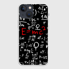 Чехол для iPhone 13 mini с принтом ФОРМУЛЫ ФИЗИКА в Санкт-Петербурге,  |  | e mc 2 | emc 2 | school | знаменитые формулы | физика | формулы | школа | эйнштейн