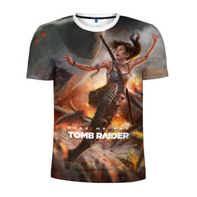 Мужская футболка 3D спортивная с принтом Tomb Raider в Санкт-Петербурге, 100% полиэстер с улучшенными характеристиками | приталенный силуэт, круглая горловина, широкие плечи, сужается к линии бедра | 