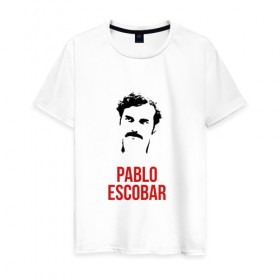 Мужская футболка хлопок с принтом Pablo в Санкт-Петербурге, 100% хлопок | прямой крой, круглый вырез горловины, длина до линии бедер, слегка спущенное плечо. | escobar | loving pablo | эскобар