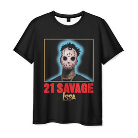 Мужская футболка 3D с принтом 21 Savage в Санкт-Петербурге, 100% полиэфир | прямой крой, круглый вырез горловины, длина до линии бедер | Тематика изображения на принте: 21 savage | boomin | issa | metro | mode | numb | rap | trap | бешеный | сэведж | твени ван севедж | твенти