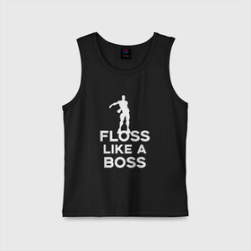 Детская майка хлопок с принтом Floss like a boss  в Санкт-Петербурге,  |  | dance | floss like a boss | fortnite | swag | thebackpackkid | танец