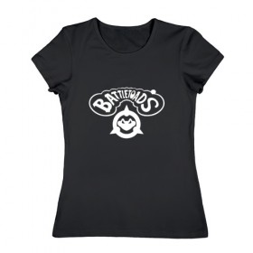 Женская футболка хлопок с принтом BATTLETOADS в Санкт-Петербурге, 100% хлопок | прямой крой, круглый вырез горловины, длина до линии бедер, слегка спущенное плечо | battletoads | space | батлтодс | космос | лягушки
