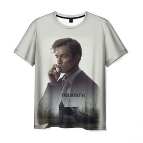 Мужская футболка 3D с принтом True Detective в Санкт-Петербурге, 100% полиэфир | прямой крой, круглый вырез горловины, длина до линии бедер | true detective | вуди харрельсон | детектив | криминал | мистика | настоящий детектив | сериал