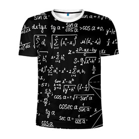 Мужская футболка 3D спортивная с принтом ФОРМУЛЫ АЛГЕБРА в Санкт-Петербурге, 100% полиэстер с улучшенными характеристиками | приталенный силуэт, круглая горловина, широкие плечи, сужается к линии бедра | e mc 2 | emc 2 | school | знаменитые формулы | физика | формулы | школа | эйнштейн