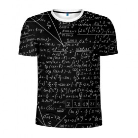 Мужская футболка 3D спортивная с принтом ФОРМУЛЫ АЛГЕБРА в Санкт-Петербурге, 100% полиэстер с улучшенными характеристиками | приталенный силуэт, круглая горловина, широкие плечи, сужается к линии бедра | e mc 2 | emc 2 | school | знаменитые формулы | физика | формулы | школа | эйнштейн