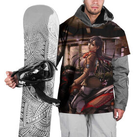 Накидка на куртку 3D с принтом Mikasa Ackerman в Санкт-Петербурге, 100% полиэстер |  | Тематика изображения на принте: 