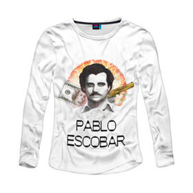 Женский лонгслив 3D с принтом Pablo Escobar в Санкт-Петербурге, 100% полиэстер | длинные рукава, круглый вырез горловины, полуприлегающий силуэт | escobar | loving pablo | эскобар