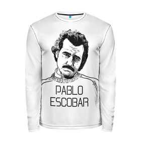 Мужской лонгслив 3D с принтом Pablo Escobar в Санкт-Петербурге, 100% полиэстер | длинные рукава, круглый вырез горловины, полуприлегающий силуэт | escobar | loving pablo | эскобар