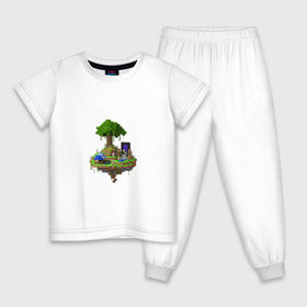 Детская пижама хлопок с принтом Парящий остров в Санкт-Петербурге, 100% хлопок |  брюки и футболка прямого кроя, без карманов, на брюках мягкая резинка на поясе и по низу штанин
 | Тематика изображения на принте: 
