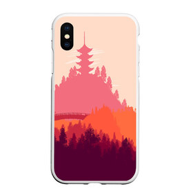 Чехол для iPhone XS Max матовый с принтом Firewatch в Санкт-Петербурге, Силикон | Область печати: задняя сторона чехла, без боковых панелей | Тематика изображения на принте: campo santo | firewatch | арт | вечер | вид | горы | закат | игра | лес | озеро | олень | пейзаж | пожарный дозор | солнце | холмы