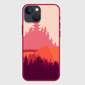 Чехол для iPhone 13 mini с принтом Firewatch в Санкт-Петербурге,  |  | campo santo | firewatch | арт | вечер | вид | горы | закат | игра | лес | озеро | олень | пейзаж | пожарный дозор | солнце | холмы