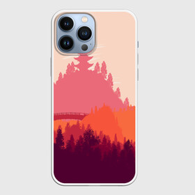 Чехол для iPhone 13 Pro Max с принтом Firewatch в Санкт-Петербурге,  |  | Тематика изображения на принте: campo santo | firewatch | арт | вечер | вид | горы | закат | игра | лес | озеро | олень | пейзаж | пожарный дозор | солнце | холмы