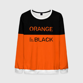 Мужской свитшот 3D с принтом Orange Is the New Black в Санкт-Петербурге, 100% полиэстер с мягким внутренним слоем | круглый вырез горловины, мягкая резинка на манжетах и поясе, свободная посадка по фигуре | orange is the new black | оранжевый  хит сезона