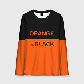 Мужской лонгслив 3D с принтом Orange Is the New Black в Санкт-Петербурге, 100% полиэстер | длинные рукава, круглый вырез горловины, полуприлегающий силуэт | Тематика изображения на принте: orange is the new black | оранжевый  хит сезона