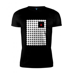 Мужская футболка премиум с принтом Взаперти в Санкт-Петербурге, 92% хлопок, 8% лайкра | приталенный силуэт, круглый вырез ворота, длина до линии бедра, короткий рукав | круги | минимализм | треугольник