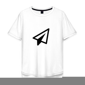 Мужская футболка хлопок Oversize с принтом Самолетик в Санкт-Петербурге, 100% хлопок | свободный крой, круглый ворот, “спинка” длиннее передней части | геометрия | иконка | минимализм | самолетик | сообщение | треугольники | ярлык