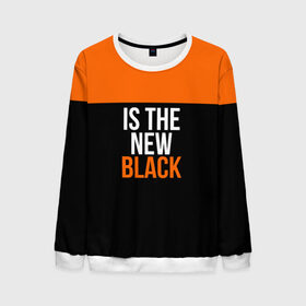 Мужской свитшот 3D с принтом ORANGE IS THE NEW BLACK в Санкт-Петербурге, 100% полиэстер с мягким внутренним слоем | круглый вырез горловины, мягкая резинка на манжетах и поясе, свободная посадка по фигуре | Тематика изображения на принте: orange is the new black