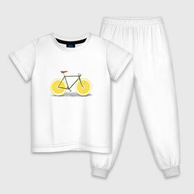 Детская пижама хлопок с принтом Велосипед в Санкт-Петербурге, 100% хлопок |  брюки и футболка прямого кроя, без карманов, на брюках мягкая резинка на поясе и по низу штанин
 | bike | вело | велосипед | лимон