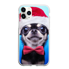 Чехол для iPhone 11 Pro Max матовый с принтом рождество в Санкт-Петербурге, Силикон |  | Тематика изображения на принте: dog | happy new year | бантик | взгляд | глаза | новый год | пинчер | праздник | санта клаус | собака | той терьер