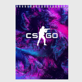 Скетчбук с принтом CS GO HYPER BEAST LANDSCAPE в Санкт-Петербурге, 100% бумага
 | 48 листов, плотность листов — 100 г/м2, плотность картонной обложки — 250 г/м2. Листы скреплены сверху удобной пружинной спиралью | Тематика изображения на принте: action | astralis | awp | counter strike | cs go | cs go global offensive | cybersport | game | gamer | hyper beast | shooter | skin | team liquid | киберспорт | оружие | скины