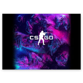 Поздравительная открытка с принтом CS GO HYPER BEAST LANDSCAPE в Санкт-Петербурге, 100% бумага | плотность бумаги 280 г/м2, матовая, на обратной стороне линовка и место для марки
 | Тематика изображения на принте: action | astralis | awp | counter strike | cs go | cs go global offensive | cybersport | game | gamer | hyper beast | shooter | skin | team liquid | киберспорт | оружие | скины