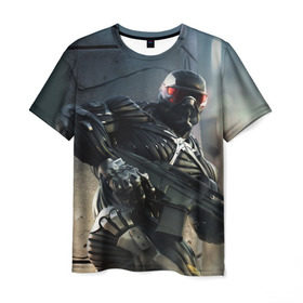 Мужская футболка 3D с принтом Crysis в Санкт-Петербурге, 100% полиэфир | прямой крой, круглый вырез горловины, длина до линии бедер | crysis | warhead | wars | гамма | инопланетян | кризис | лазер | наногранаты | нанокостюм | оружия | прицел | экзоскелет