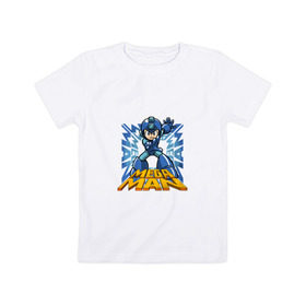 Детская футболка хлопок с принтом Megaman в Санкт-Петербурге, 100% хлопок | круглый вырез горловины, полуприлегающий силуэт, длина до линии бедер | 