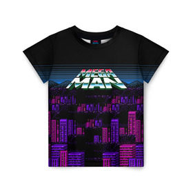Детская футболка 3D с принтом Megaman city в Санкт-Петербурге, 100% гипоаллергенный полиэфир | прямой крой, круглый вырез горловины, длина до линии бедер, чуть спущенное плечо, ткань немного тянется | Тематика изображения на принте: maga man | megaman