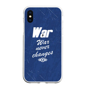 Чехол для iPhone XS Max матовый с принтом WAR NEVER CHANGES в Санкт-Петербурге, Силикон | Область печати: задняя сторона чехла, без боковых панелей | Тематика изображения на принте: 101 | 111 | 76 | atom cats | bethesda | brotherhood of steel | fallout | nuka cola | outcast | tunnel snakes | vault | war | братство стали | бункер | война | убежище | фолаут | фоллаут | ядеркола