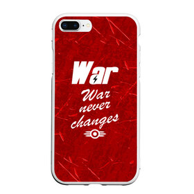 Чехол для iPhone 7Plus/8 Plus матовый с принтом WAR NEVER CHANGES в Санкт-Петербурге, Силикон | Область печати: задняя сторона чехла, без боковых панелей | Тематика изображения на принте: 101 | 111 | 76 | atom cats | bethesda | brotherhood of steel | fallout | nuka cola | outcast | tunnel snakes | vault | war | братство стали | бункер | война | убежище | фолаут | фоллаут | ядеркола