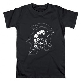 Мужская футболка хлопок с принтом DEATH STRANDING в Санкт-Петербурге, 100% хлопок | прямой крой, круглый вырез горловины, длина до линии бедер, слегка спущенное плечо. | kojima productions | кодзима | кодзима продакшн