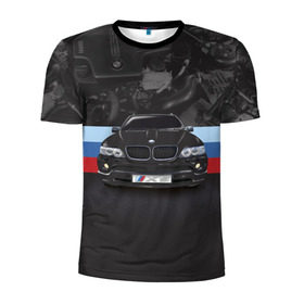 Мужская футболка 3D спортивная с принтом BMW X5 в Санкт-Петербурге, 100% полиэстер с улучшенными характеристиками | приталенный силуэт, круглая горловина, широкие плечи, сужается к линии бедра | bmw | bmw x5 | x5 | автомобиль | бмв | бмв х5 | бмвешка | бэха | машина | тачка | х5