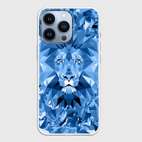 Чехол для iPhone 13 Pro с принтом Сине бело голубой лев в Санкт-Петербурге,  |  | fczp | spb | zenit | белый | геометрия | зенит | питер | санкт петербург | синий | спб | треугольники