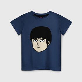 Детская футболка хлопок с принтом Моб в Санкт-Петербурге, 100% хлопок | круглый вырез горловины, полуприлегающий силуэт, длина до линии бедер | anime | mob psycho 100 | shigeo kageyama | аниме | моб психо 100