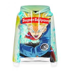 Женская толстовка 3D с принтом Super Saiyan в Санкт-Петербурге, 100% полиэстер  | двухслойный капюшон со шнурком для регулировки, мягкие манжеты на рукавах и по низу толстовки, спереди карман-кенгуру с мягким внутренним слоем. | anime | dragon ball | аниме | гоку | драгон бол | дракона жемчуг