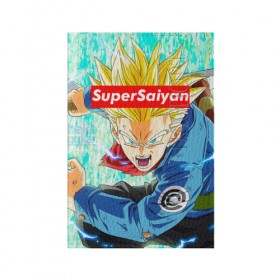 Обложка для паспорта матовая кожа с принтом Super Saiyan в Санкт-Петербурге, натуральная матовая кожа | размер 19,3 х 13,7 см; прозрачные пластиковые крепления | anime | dragon ball | аниме | гоку | драгон бол | дракона жемчуг