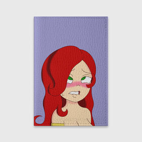 Обложка для паспорта матовая кожа с принтом Redhead в Санкт-Петербурге, натуральная матовая кожа | размер 19,3 х 13,7 см; прозрачные пластиковые крепления | ahegao | anime | аниме | ахегао