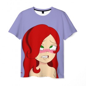 Мужская футболка 3D с принтом Redhead в Санкт-Петербурге, 100% полиэфир | прямой крой, круглый вырез горловины, длина до линии бедер | ahegao | anime | аниме | ахегао