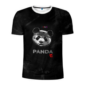 Мужская футболка 3D спортивная с принтом Cygo - panda E в Санкт-Петербурге, 100% полиэстер с улучшенными характеристиками | приталенный силуэт, круглая горловина, широкие плечи, сужается к линии бедра | Тематика изображения на принте: cygo | panda e | rap | бандана | гепард | голова | леонид вакальчук | медведь | мы бежим с тобой как будто от гепарда | надпись | панда е | реп | репер | рэп | рэпер | сайго | суго | цуго